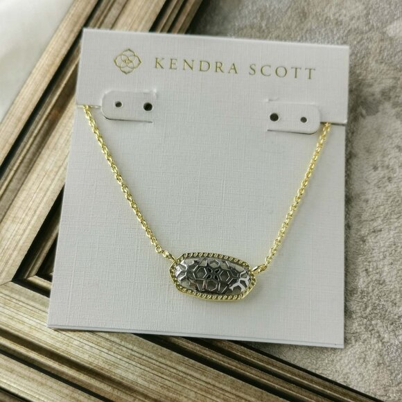Kendra Scott Elisa Gold Silver Filigree Necklace - Picture 1 of 3
